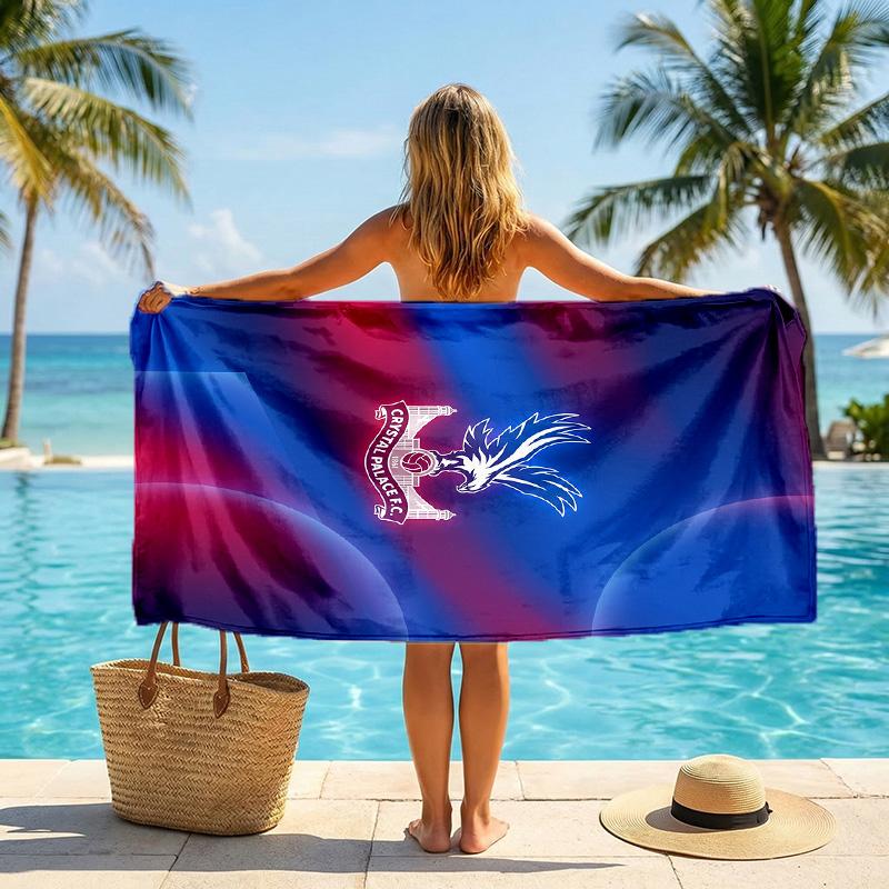 Crystal Palace Football Beach Towel Soft Microfiber Summer Towel Quick Dry Absorbent Towel for Beach Swimming Pool Travel