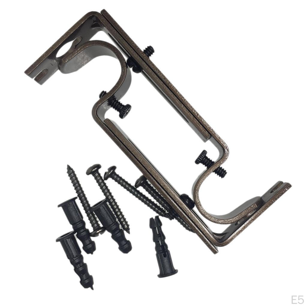 10-13cm Adjustable Curtain Rod Bracket Wall Mounted Drapery Pole Holder