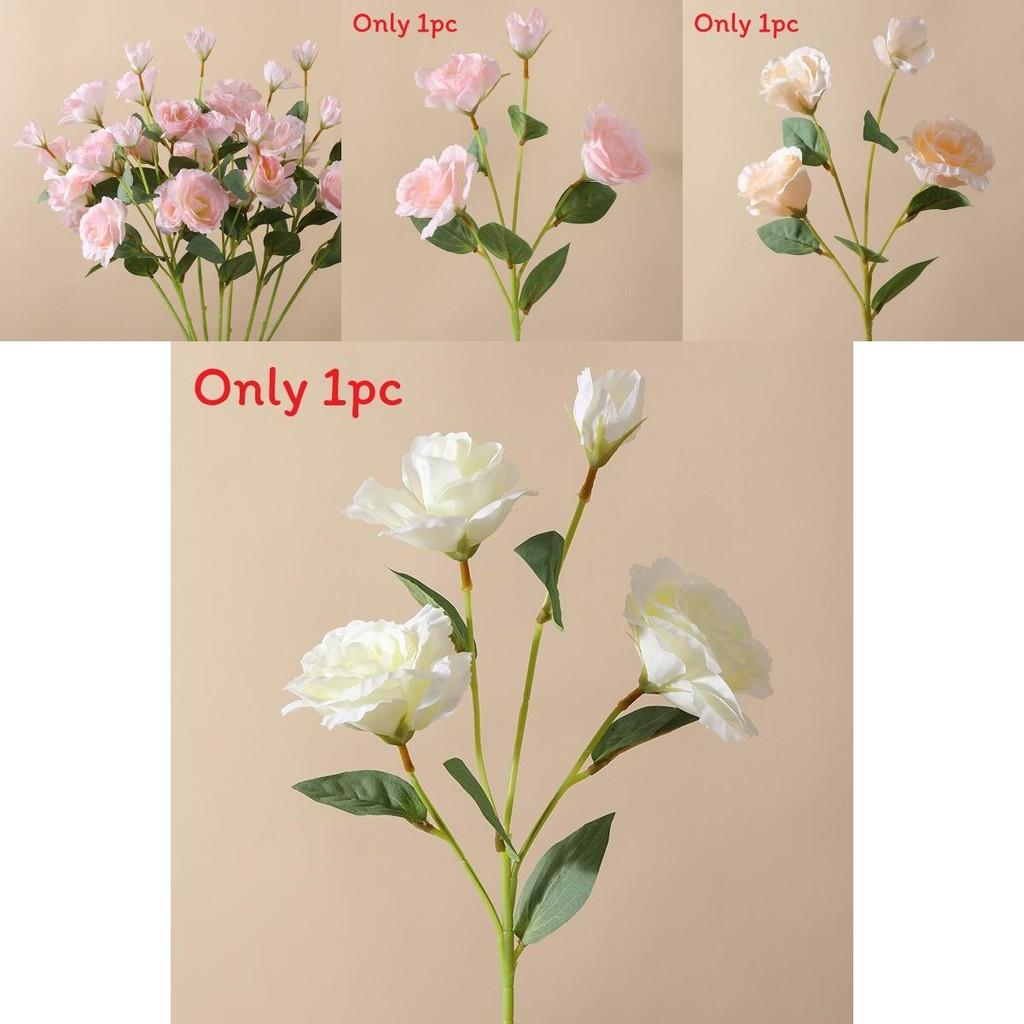 Artificial Eustoma Silk Flower Bouquet For Wedding Decor Home Styling Photography Prop