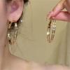 Silver Needle Rhinestone Large Hoop Earrings - 2025 Elegant Exaggerated Style for Women