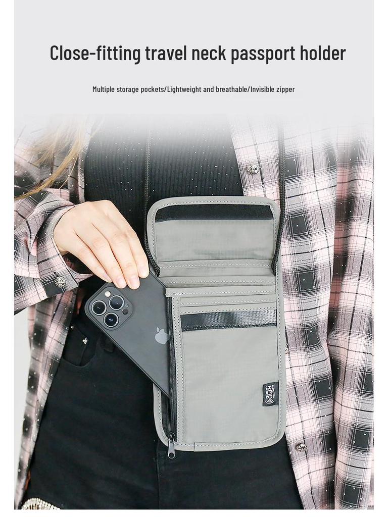 RFID-blokující náprsní taška na pas a telefon s ochranou proti krádeži a stíněním signálu