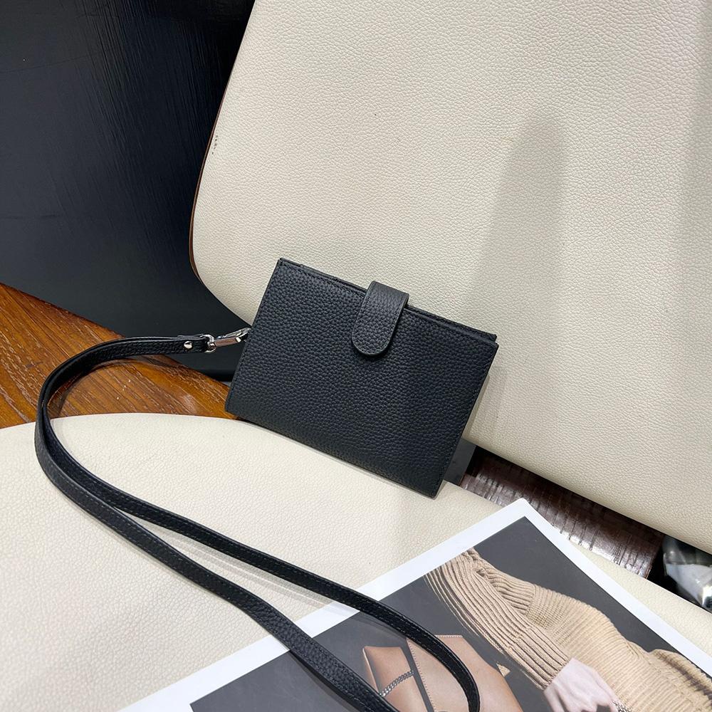 2025 Genuine Leather Women Wallets With Leather Hanging String First Layer Of Cowhide Passport Cards Holder Portable Short Purse