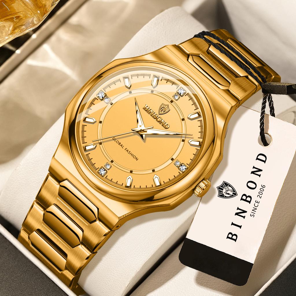 Luxury Quartz Watches for Men Luminous Display Waterproof Male Gifts Watch Steel Strap Reloj Timepiece