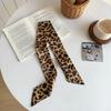 Leopard Print Slender Scarf Long Neck Scarf New Small Silk Scarf  Bag Decoration