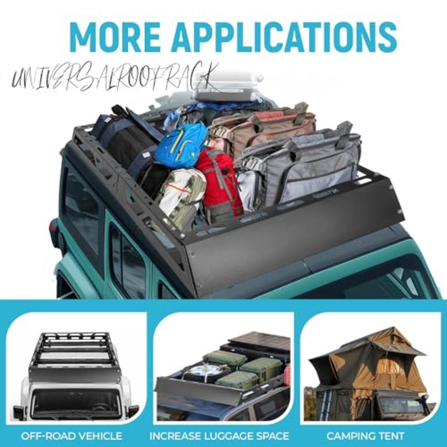 50" x 39" x 4.75" Roof Rack Cargo Basket W/Cross Bars Fit for Car SUV Pickup Truck Van Universal Top Cargo Carrier Metal Luggag