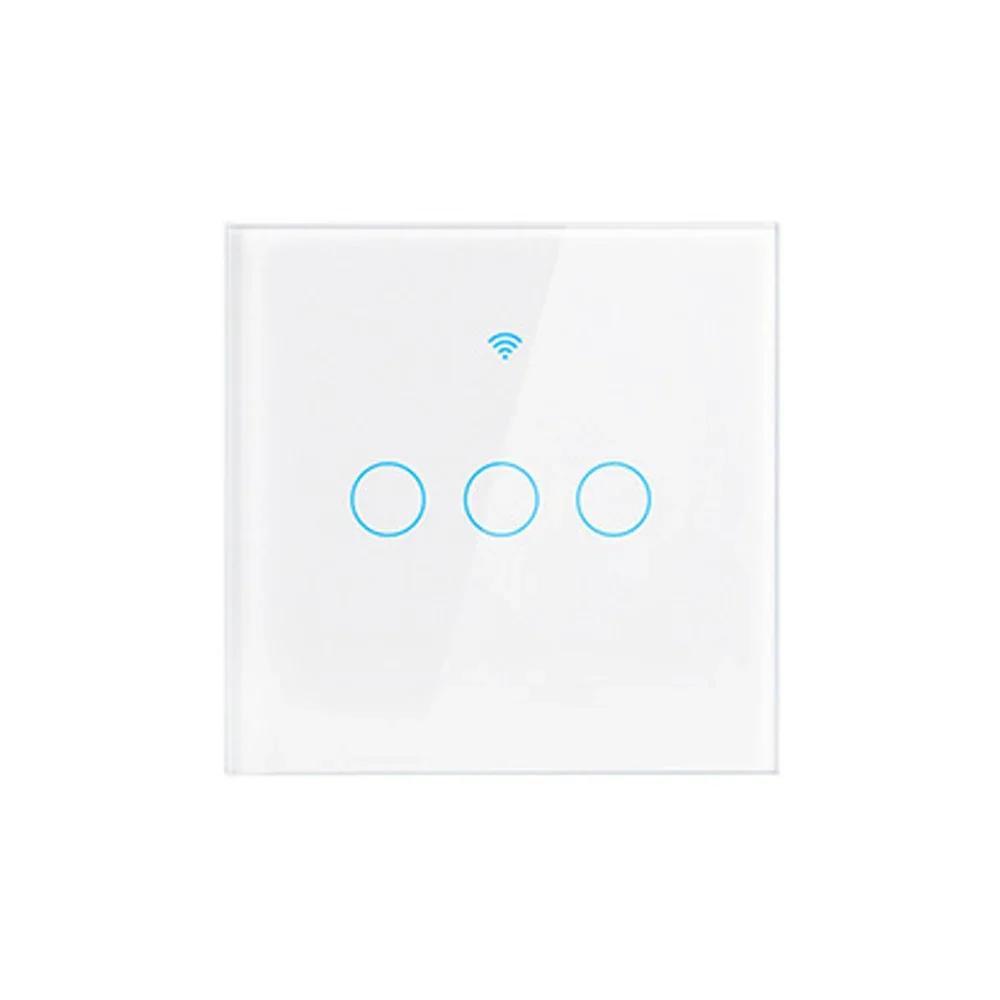 Tuya Wifi EU Smart Switches 1/2/3/4Gang Touch Light Switch Wall Sensor 433mhz RF Switches Smart Life for Alexa Google Home Alice