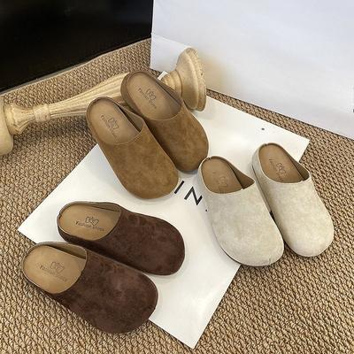 Chaussures Vintage pour Filles - Nouveau Style Botte Monobloc Décontractée avec Demi-chaussures à Enfiler par-dessus