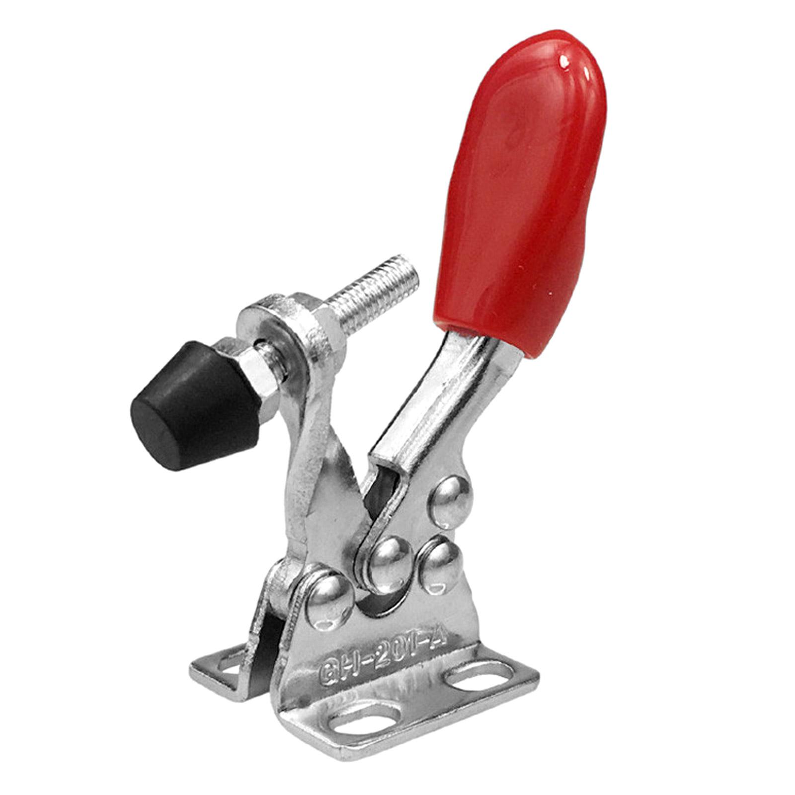 

3 Inch Carbon Steel Quick Release Toggle Clamp, Red Rubber Grip Heavy Duty Latch Clamp for Woodworking Welding Mold Fixing