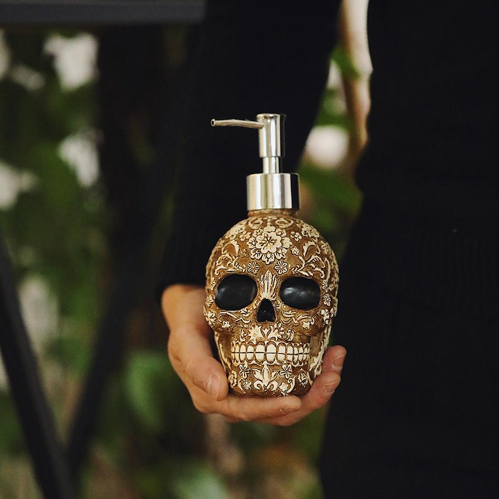 Skull Soap Dispenser Bottle Vintage Empty Hand Sanitizer Pump Bottles Gift Lotion Shampoo Holder Creative Halloween Prop