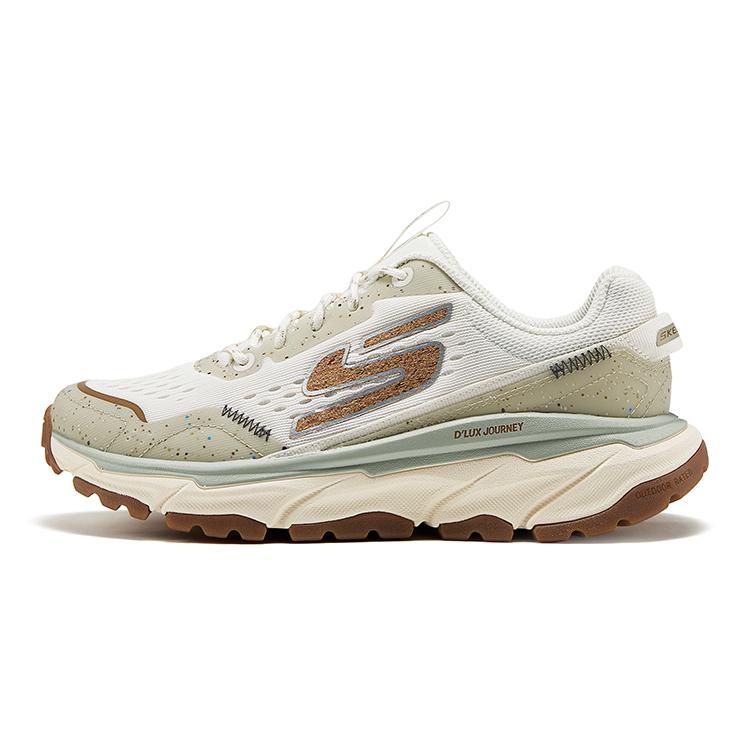 Skechers Men's White/Green Dlux Journey Versatile Comfortable Durable Low-Top Casual Shoes Sneaker 237414-Ofwt Cm