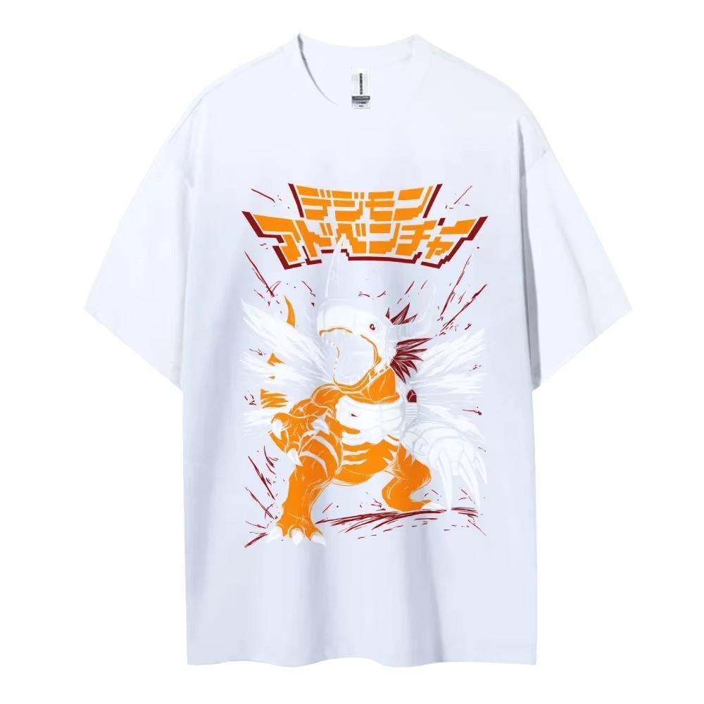 Summer Hot Sale Digimon Cotton Round Neck Anime T-shirt Men Women Graphic Oversized T Shirt Breathable Streetwear Casual Tees