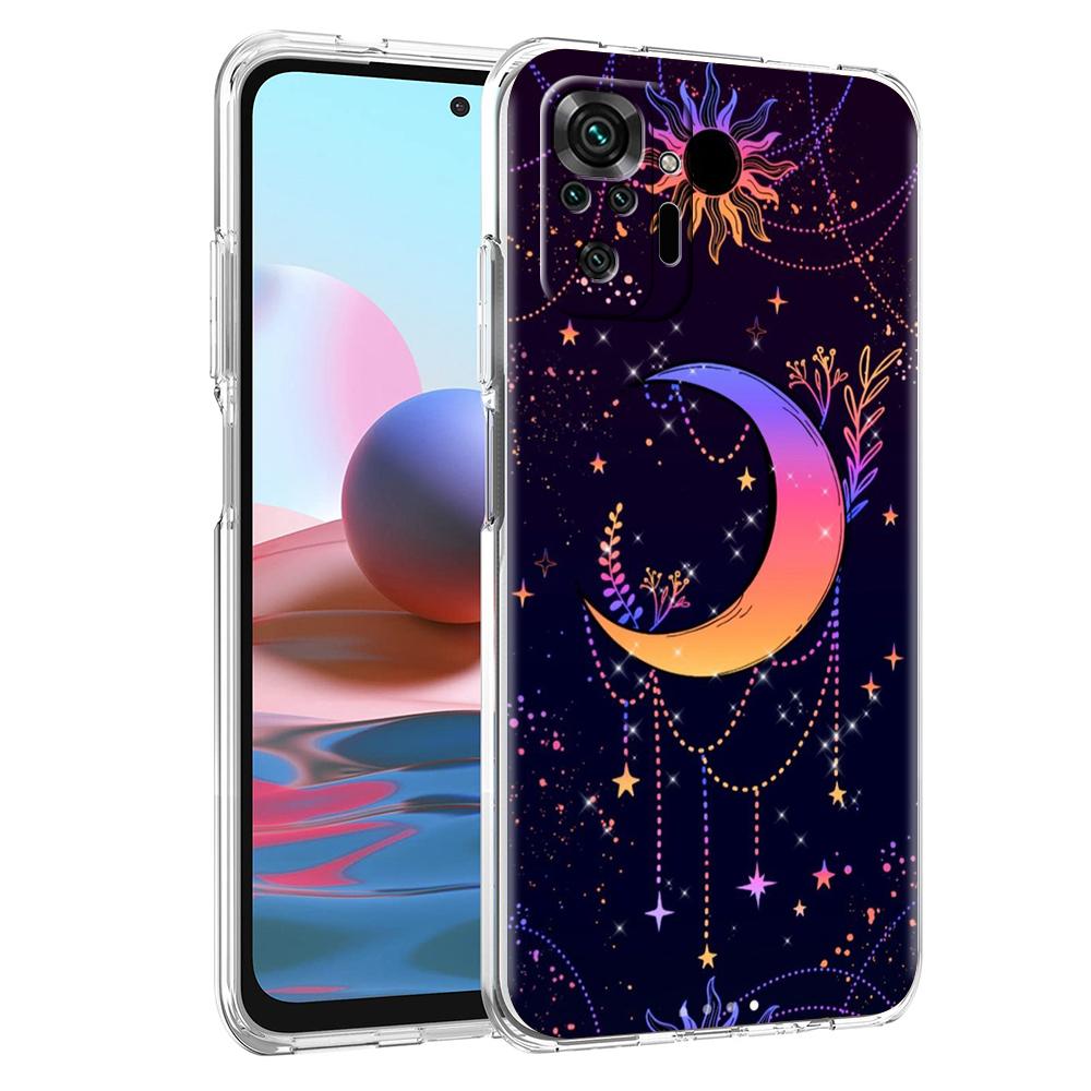 

Suns Moons Clouds Astrological Phone Case for Redmi Note 10 11 12 7 8 8T 9 K40 Gaming 9A 9C Pro Plus Transparent Silicone Shell Note 11 Pro