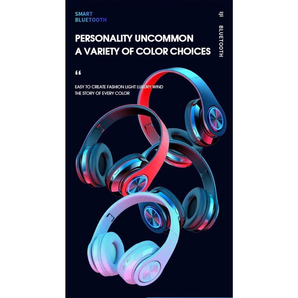 Foldable Bluetooth Headsets  Wireless Headphones with Mic Stereo Earphone Support TF Card FM for Xiaomi Iphone Sumsamg Phone