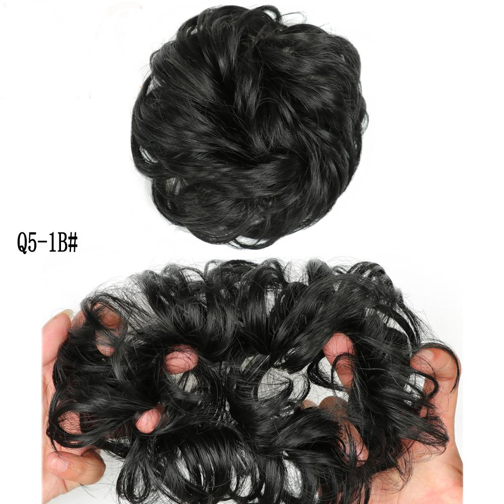 LISI HAIR Synthetic Curly Scrunchie Chignon with Elastic Rubber Band Messy Bun Ponytails Extension for Women