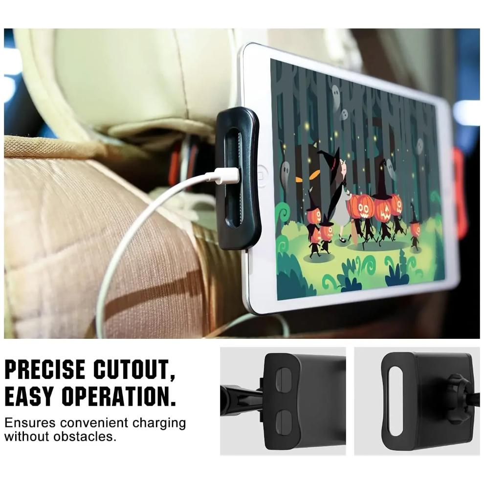 Tablet Holder for Car,ipad Headrest Mount for Tablet/ipad/Phones Car Tablet Holder with 360°Rotating Adjustable