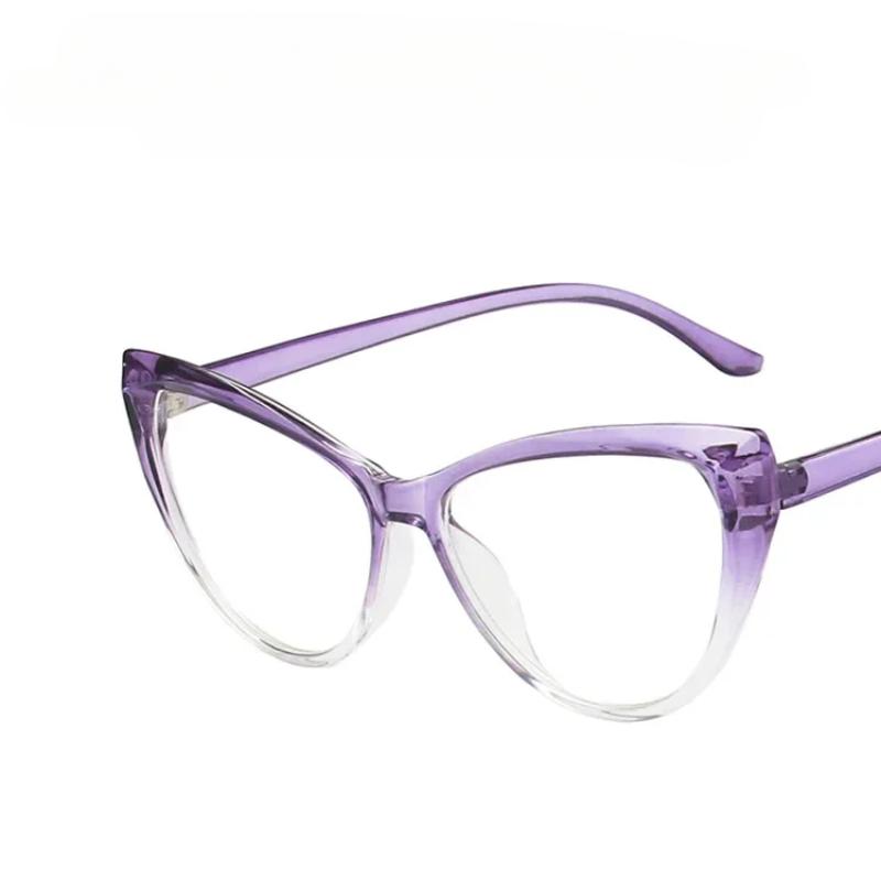 Cat Eye Frame Glasses Women Anti Blue Light Reading Glasses Spectacles Computer Decorative Eyeglasses Face Decor Plain Eyewear