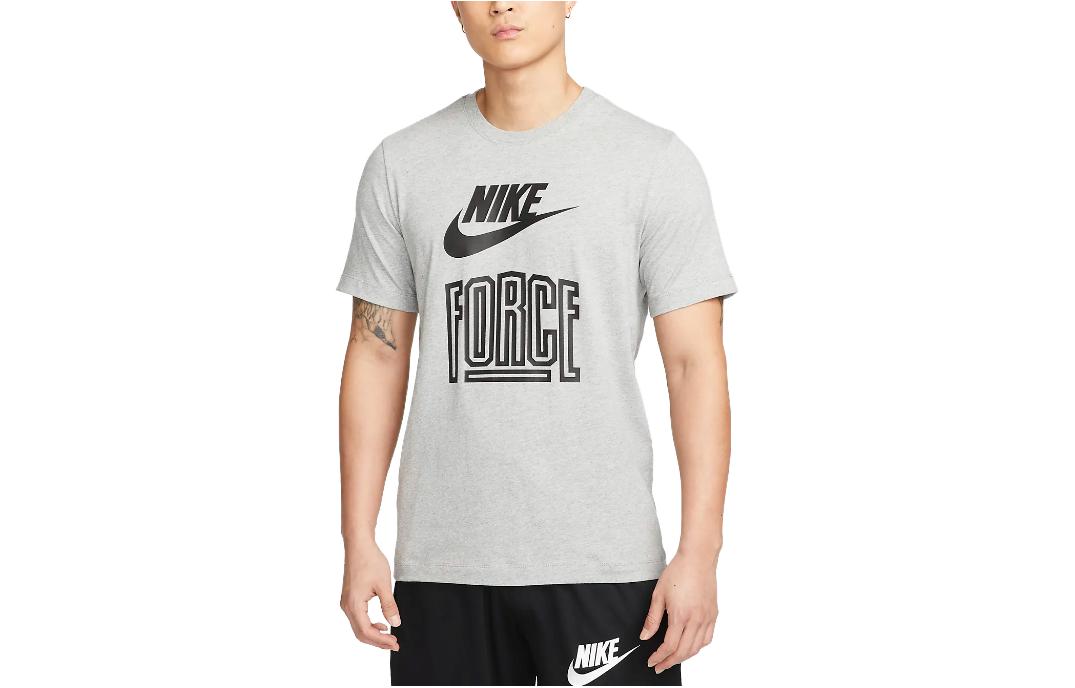 

Nike T Shirts Men s Light Gray Crew Neck Moderate Straight Fit FD0059-063 M
