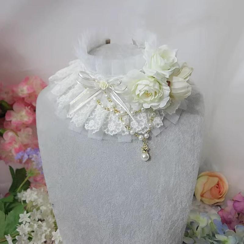 Lolita Original Fairy Gorgeous Chokers Flower Wedding Versatile Lolita Bow Lace Necklace Collar Neck Accessories