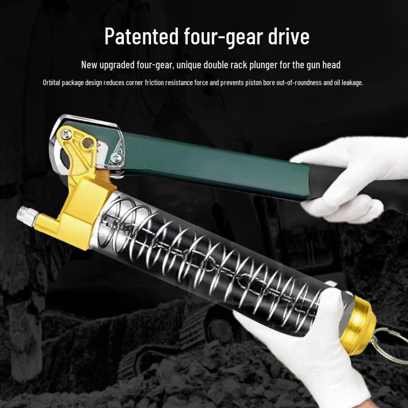 Caterpillar Dual-Use Manual High-Pressure Grease Gun with Four-Gear Locking Pliers and Flat Head