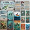 INEED Coastal Decor Wisdom of Sea Turtle Tin Sign Beach Wall Art for Home Bar Kitchen Bathroom Funny Vintage Metal Plaque Poster