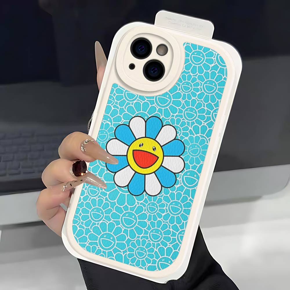Art Japanese M-Murakami Artisti T-Takash Phone Case For IPhone 16 15 14 11 12 13 Pro Max Plus Back Leather Shell
