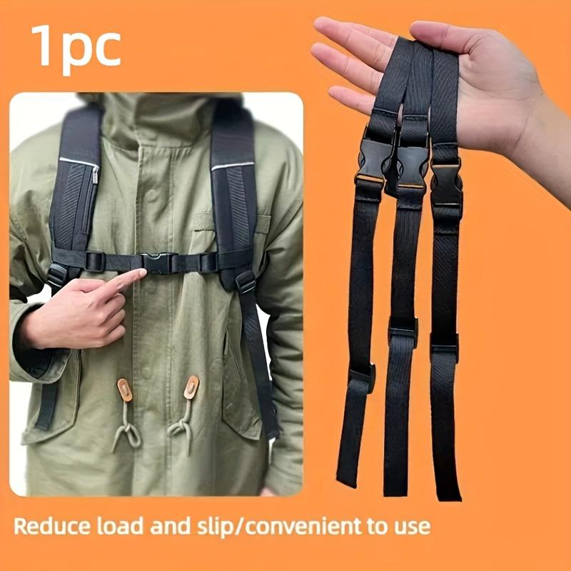 

1pc Adjustable Backpack Chest Strap with Anti-Slip Buckle - Durable Nylon, Ideal for Outdoor Activities, Students, and Adults чёрный