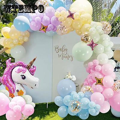 147 pièces ballon licorne licorne décorations de fête d'anniversaire enfants fille 1 an anniversaire ballon décor bébé douche sexe révéler fournitures