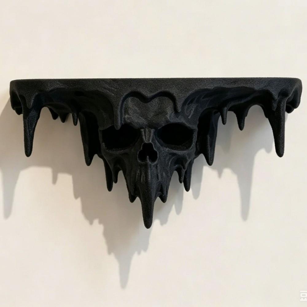 3D Printed Skull Drip Floating Shelf Plastic Wall Storage Rack Wall-Mounted Display Stand Bedroom
