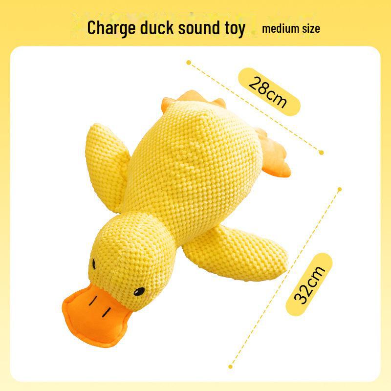 

Мягкая желтая игрушка для жевания «Уточка» для собак и кошек — интерактивный звук и развлечение, вызывающее скрежетание зубами
