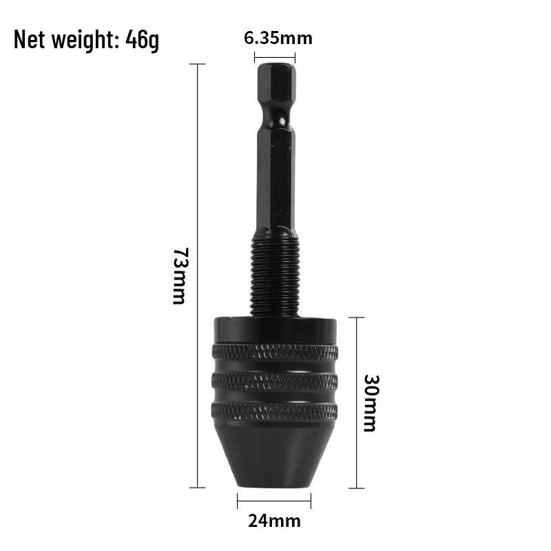Hex Handle 3-Jaw Mini Chuck 0.3-8.0mm Drill Conversion Tool for Electric Grinder