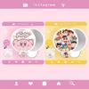 Cartoon Reflector Folding Fan Crayon Xiaoxin Portable Circular Fan Summer Cute Small Fan Portable Storage