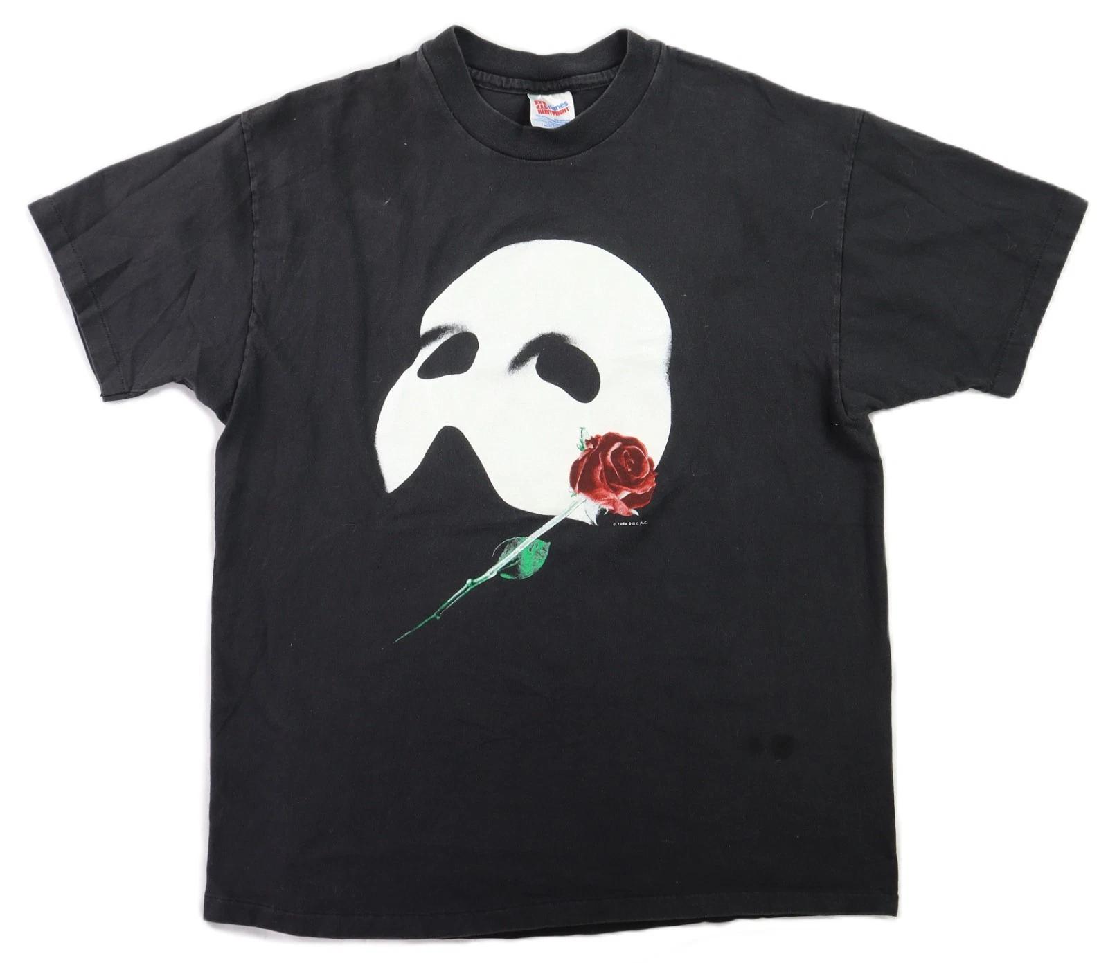 Vintage 80 1986 USA L XL Black Original Phantom Of The Opera Musical T Shirt 2XL