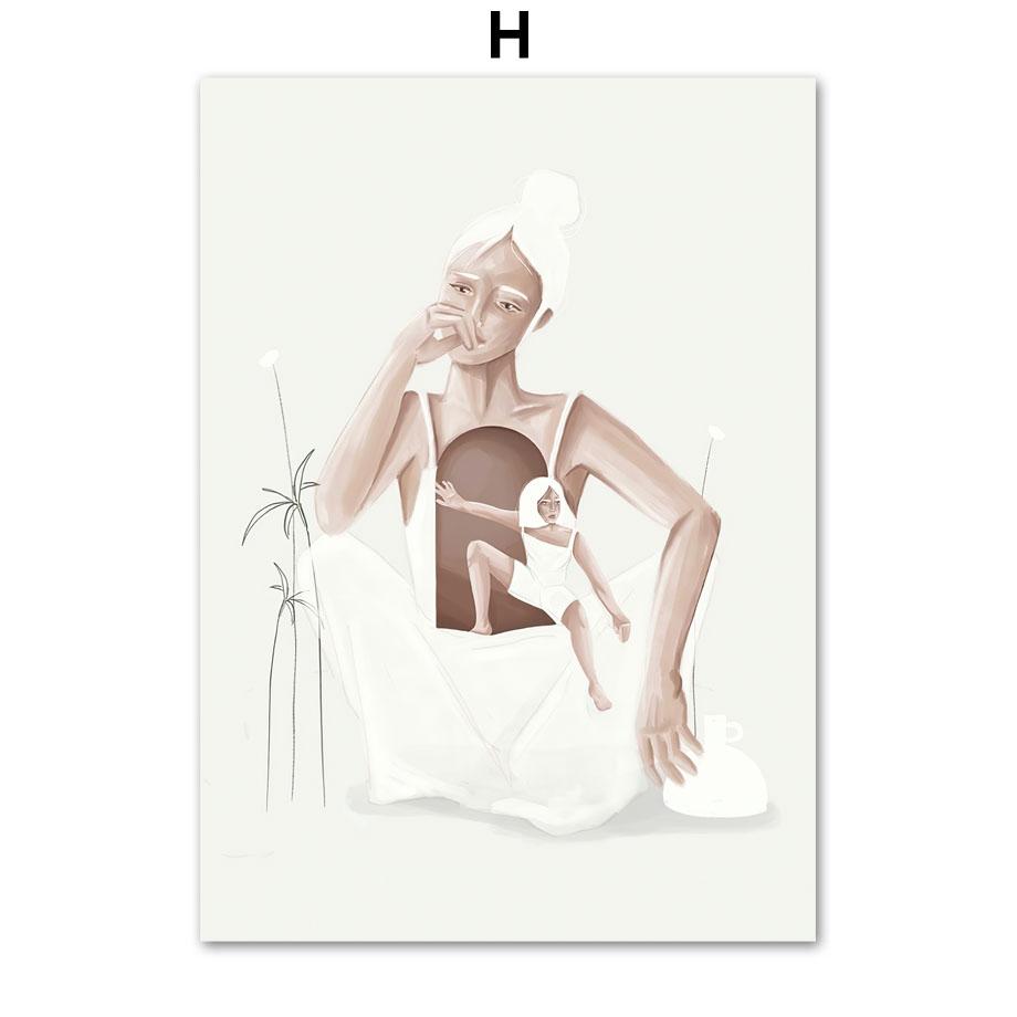 Abstrakte Frau mit Vision Musik Körper inneren Frieden Wand Kunstdruck Leinwand Malerei Nordic Poster Dekor Bilder für Wohnzimmer