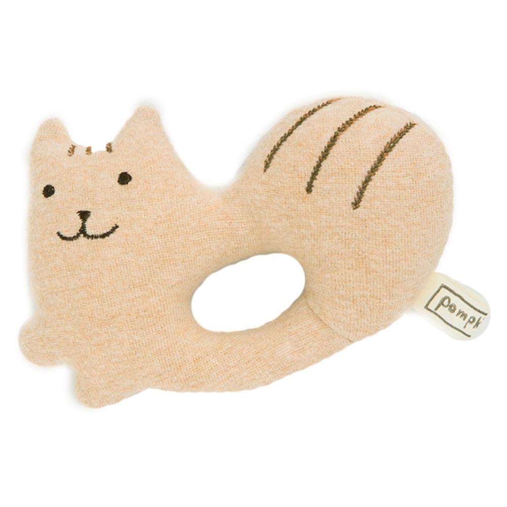 

pompkins BABY organic cotton Rattle Made in Japan Y-1299 100% [Chipmunk series] (Brown)