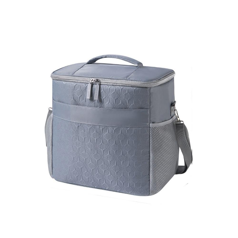 Large Capacity Insulated Lunch Bag Multifunctional Food Thermo Bag Camping серый