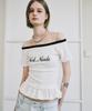 Nigaennikol Off-Shoulder Frill Crop Top_White