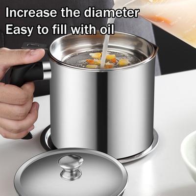 Steel Oil Can Container with Fine Filter Frying Oil Saver for Straining