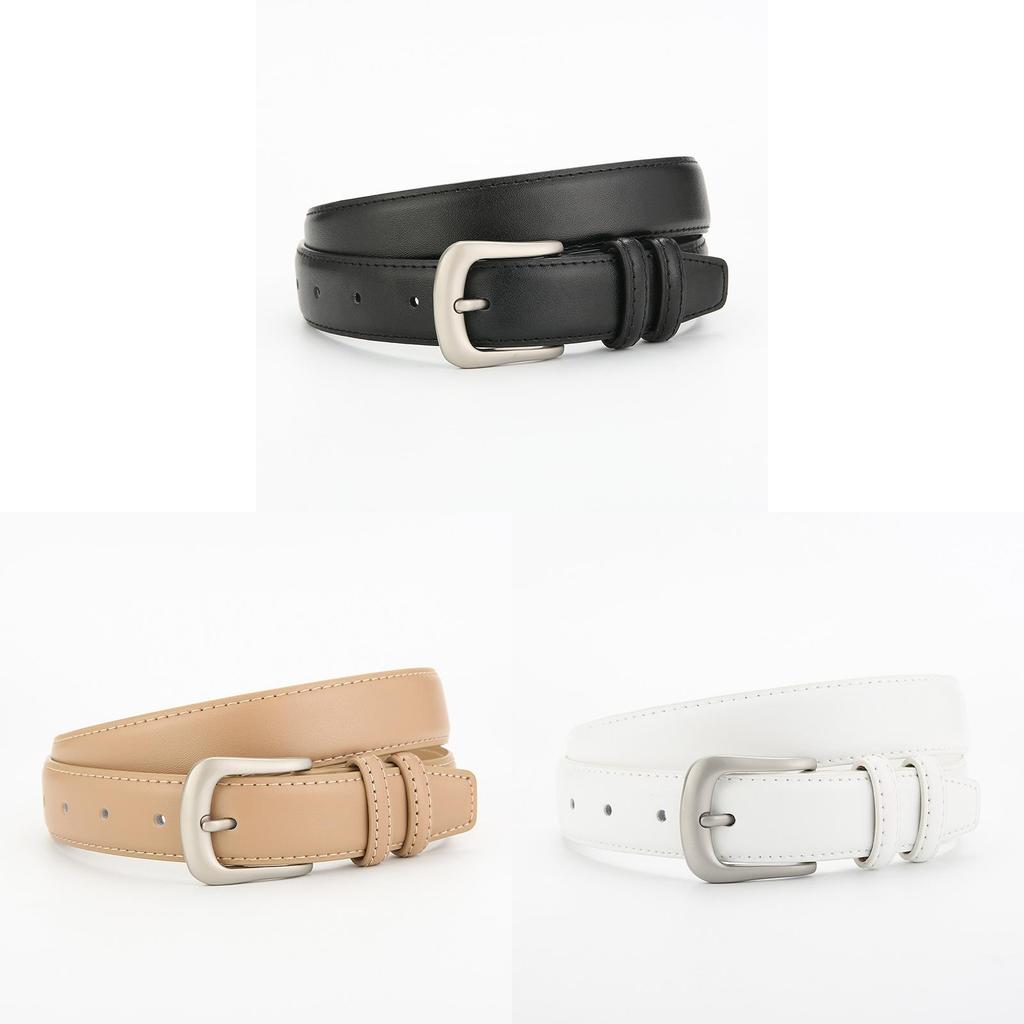 Vintage Leather Belt For Women And Men With Metal Pin Buckle And Twolayer Cowhide For Casual Dress