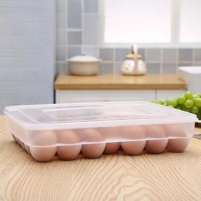 24Grid/34 Grid Egg Storage Tray Box Container Lid Space Saver Refrigerator Plastic Egg Holder Stackable Food Organizer