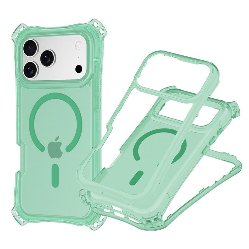 For Apple 17 Mobile Phone Case for IP17PROMAX Three-in-one Skin-sensitive Magnetic Phone Case Small Four-corner Lanyard