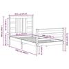 VidaXL Cadre de lit avec tête de lit 90x200 cm bois massif 3193906