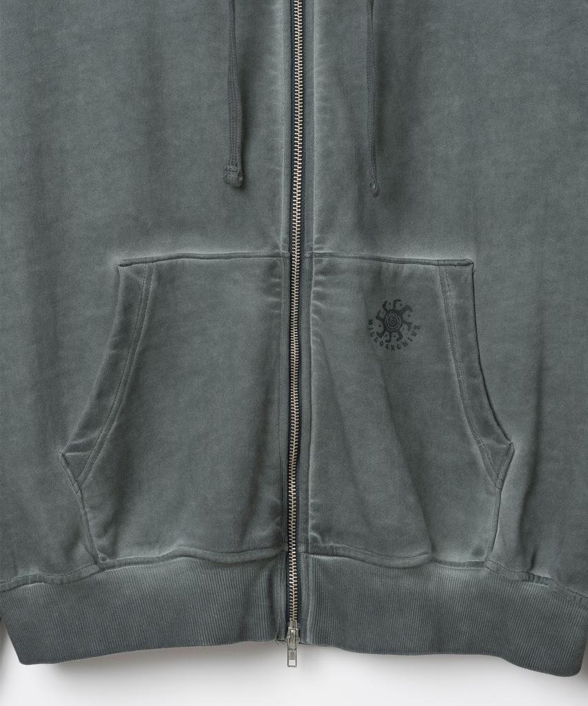 Millo Archive Spread Easy Washed Zip-Up Hoodie [Fade Green]