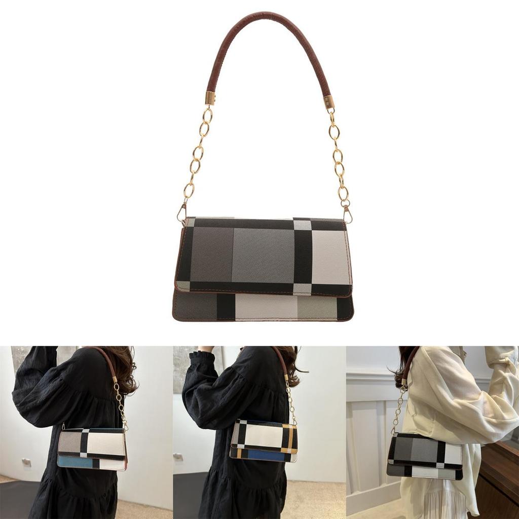 Trendy Fashion Contrast Color Small Square Bag For Women Stylish Summer Handbag