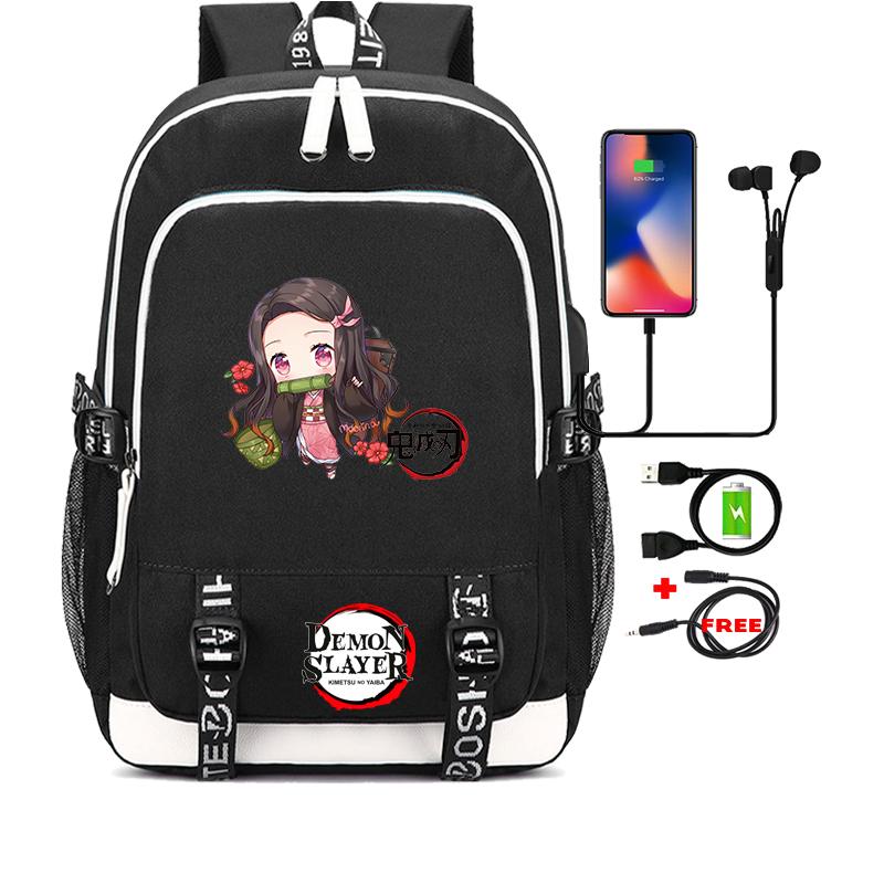 Anime-tryck Casual Ryggsäck Axelväska Satchel Väskor för Flickor Ryggsäck Laptop Mochilas Student Ryggsäckar Rucksack