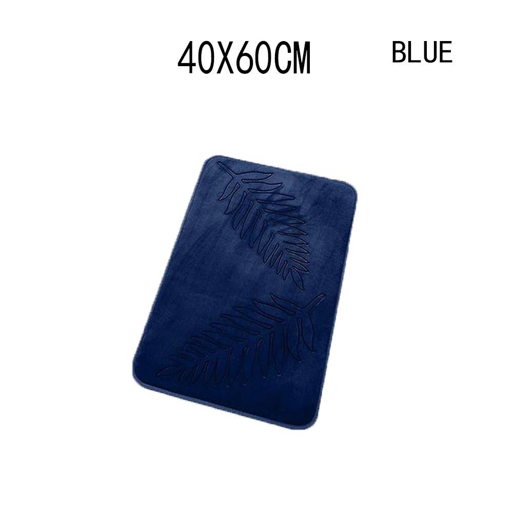 Non Slip Bath Mat Soft Black Memory Foam Bath Mat Water Absorbent Washable Rugs for for Bathroom Bedroom Bath Mat Dark Dlue