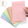 4x6 Inch Lined Sticky Notes, 8 Pack, Light Colors, Premium Self-Adhesive Notepads, Large Sticky Pads for Office, School & Home Use, Easy to Use,