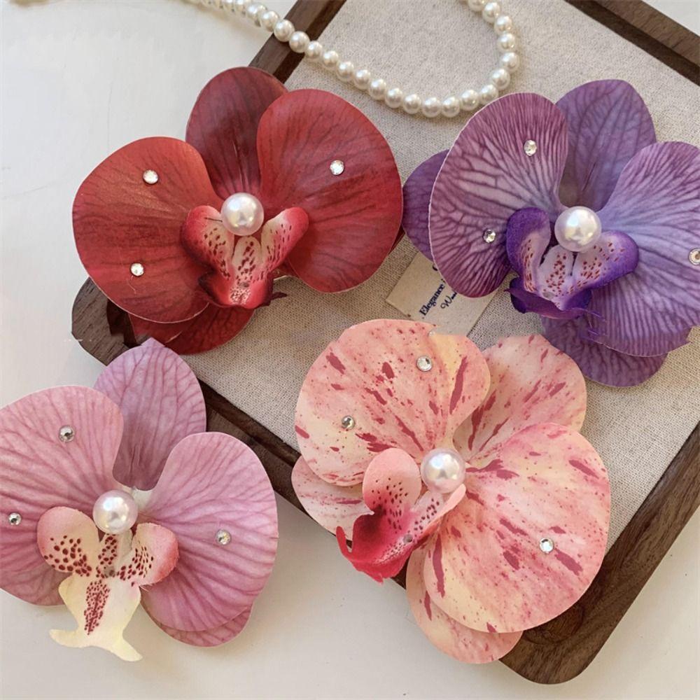 Butterfly Orchid Orchid Flower Hairpin Cloth Girl Hair Clip Cute Flower Hair Clip Seaside