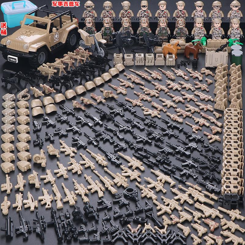 Compatible Minifigures Military Special Forces Police Boys Assemble Minifigures Soldiers Children's Educational Toys Puzzles