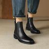 Fashion 2025 New Autumn Genuine Leather Women Boots Round Toe Chunky Heel Boots for Women Concise Ankle Boots Winter Boots Chelsea Boots