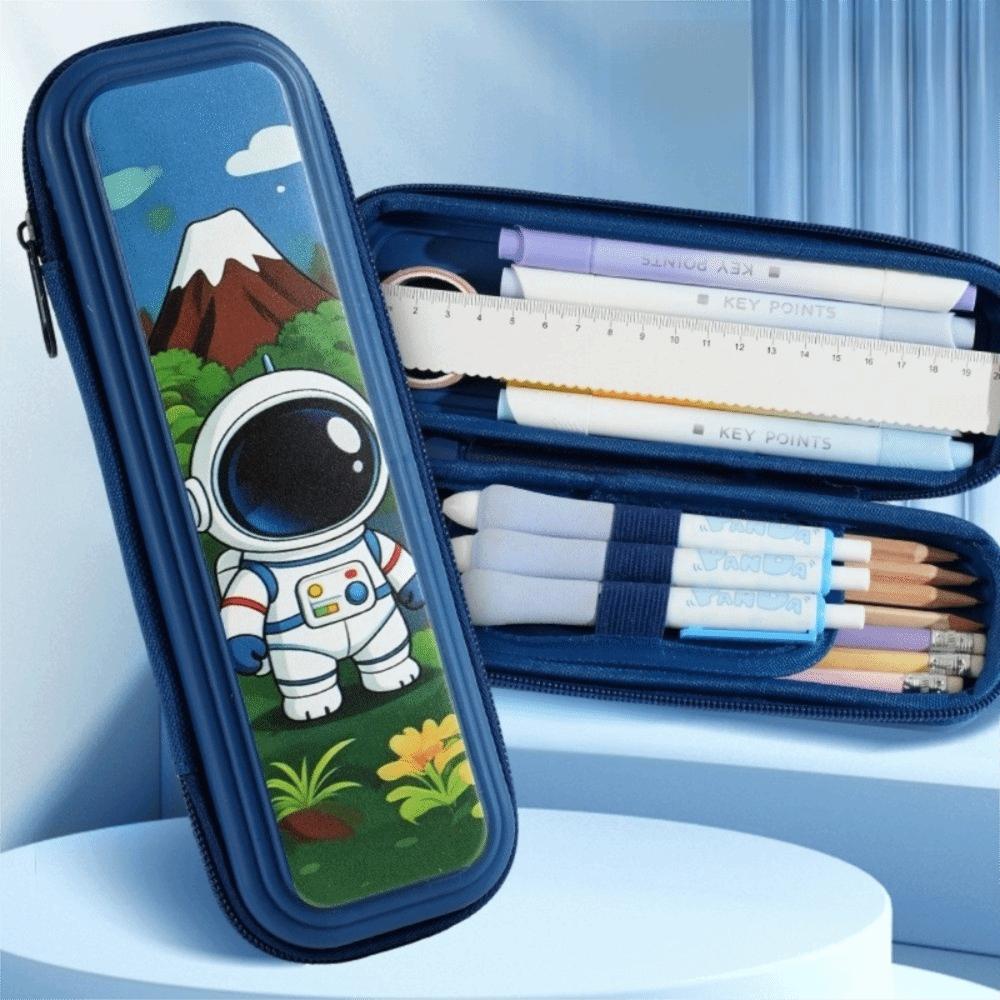 Hard PP Pen Box Multi-Layer Stationery Box Portable Stationery Organizer Students 1